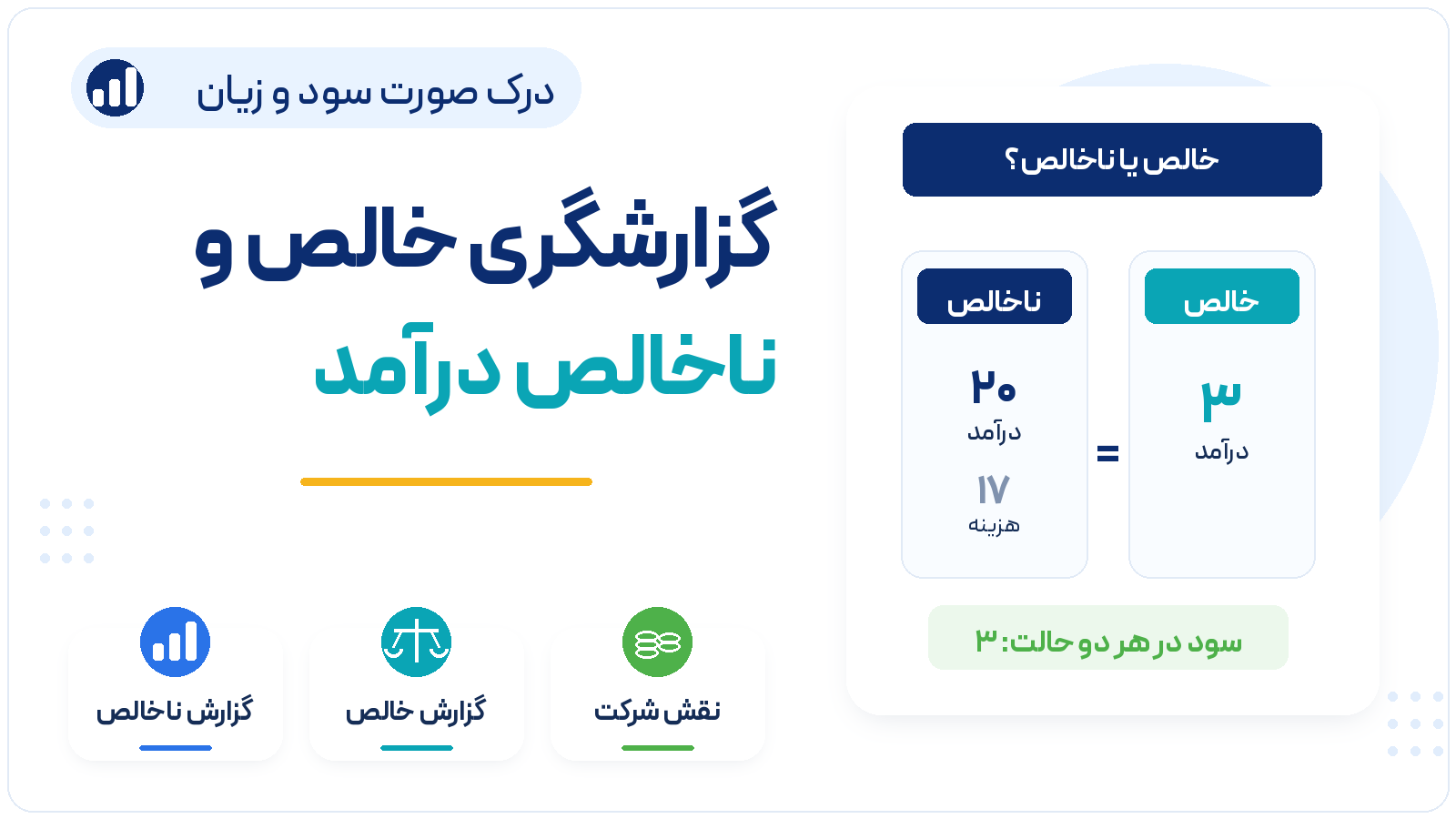 درک صورت سود و زیان - گزارشگری خالص و ناخالص درآمد